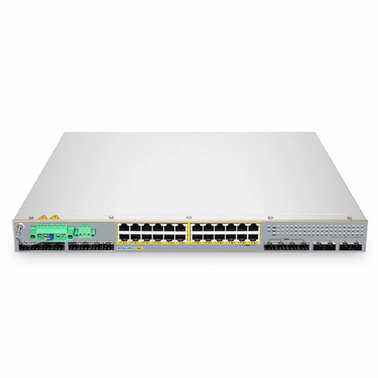 FyberOptix IES5100-24TS-P, 24-Port Gigabit Ethernet L2+ Managed Industrial PoE+ Switch, 20 x PoE+ Ports @720W, with 4 x 1Gb RJ45/SFP Combo, 8 x 1Gb SFP and 4 x 10Gb SFP+, -40 to 75Ã‚Â°C Operating Temperature