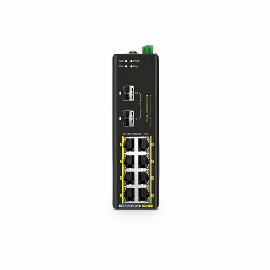 FyberOptix TSN3220-10S-U, 8-Port Gigabit Ethernet L2 Managed TSN Industrial PoE++ Switch, 8 x PoE++ Ports@360W, with 2 x 1/10Gb SFP+, -40 to 75Ã‚Â°C Operating Temperature