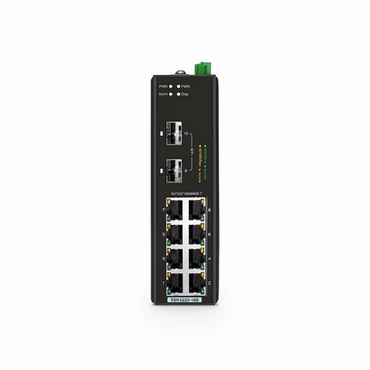 FyberOptix TSN3220-10S, 8-Port Gigabit Ethernet L2 Managed TSN Industrial Switch, 8 x 10/100/1000BASE-T, with 2 x 1/10Gb SFP+, -40 to 75Ã‚Â°C Operating Temperature