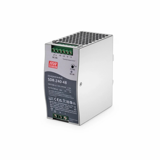 FyberOptix 240W 48VDC Slim DIN Rail High-Performance Industrial Power Supply with PFC Function