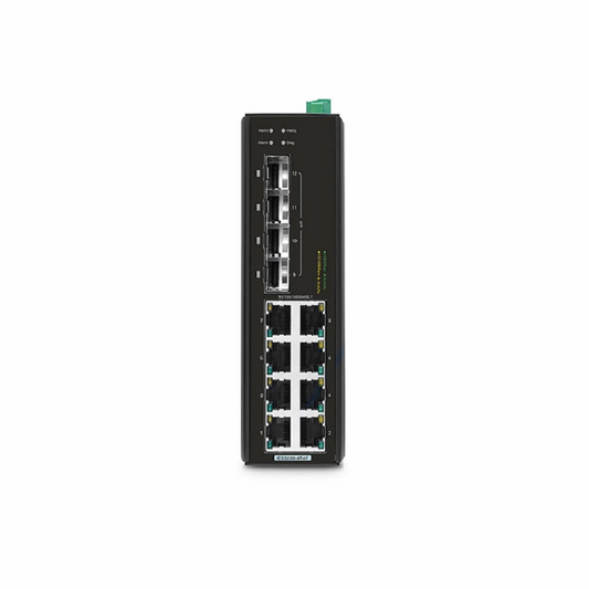 FyberOptix IES3220-8T4F, 8-Port Gigabit Ethernet L2+ Managed Industrial Switch, 8 x 10/100/1000BASE-T, with 4 x 1Gb SFP, -40 to 75Ã‚Â°C Operating Temperature