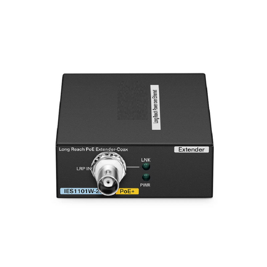FyberOptix IES1101W-2PD, 1-Port 10/100M Fast Ethernet Long Reach PoE over Coaxial Extender, 1 x BNC Female Input to 1 x PoE+ Output, -20 to 70Ã‚Â°C Operating Temperature