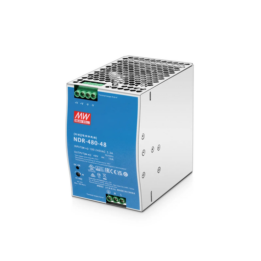 FyberOptix 480W 48VDC Slim DIN Rail Economical Industrial Power Supply with PFC Function