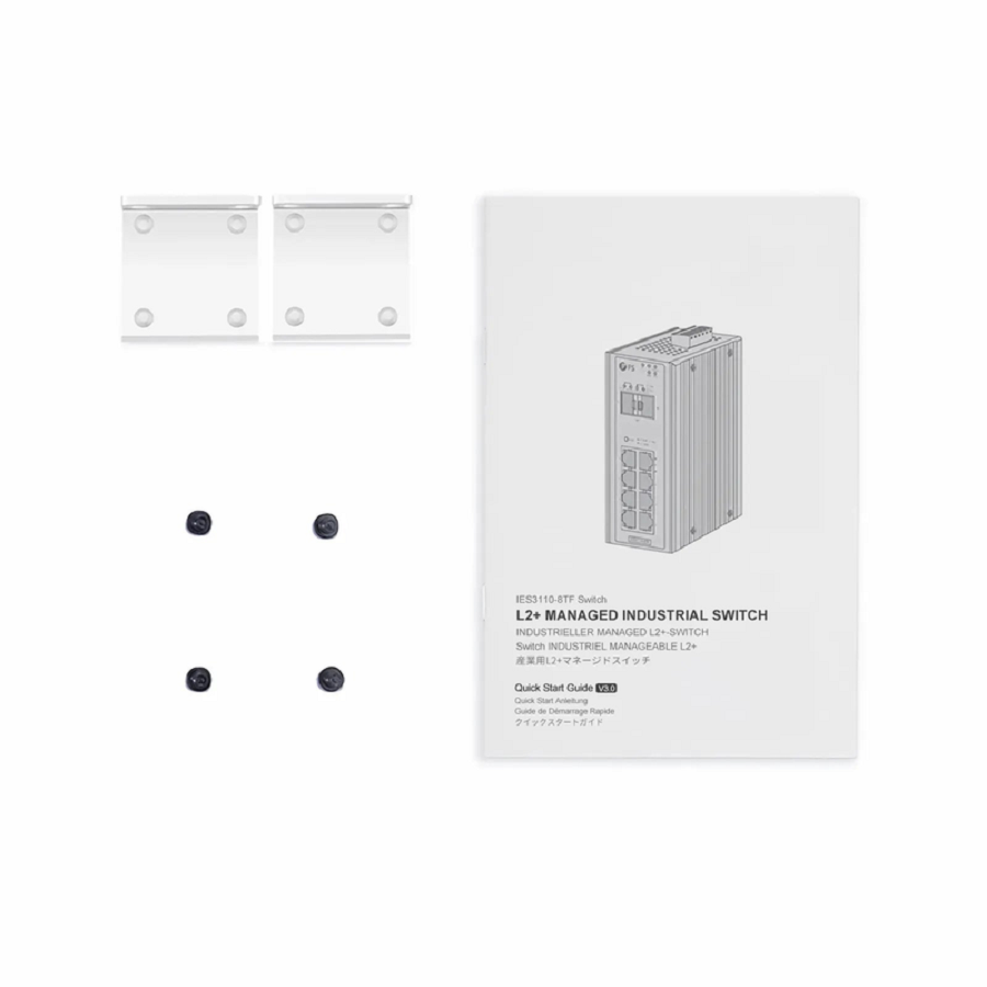 FyberOptix IES3110-8TF, 8-Port Gigabit Ethernet L2+ Managed Industrial Switch, 8 x 10/100/1000BASE-T, with 2 x 1Gb SFP, -40 to 75Ã‚Â°C Operating Temperature