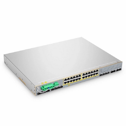 FyberOptix IES5100-24TS-P, 24-Port Gigabit Ethernet L2+ Managed Industrial PoE+ Switch, 20 x PoE+ Ports @720W, with 4 x 1Gb RJ45/SFP Combo, 8 x 1Gb SFP and 4 x 10Gb SFP+, -40 to 75A°C Operating Temperature