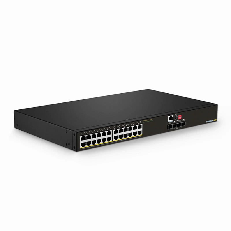 FyberOptix IES5120-28TS-P, 24-Port Gigabit Ethernet L2+ Managed Industrial PoE++ Switch, 8 x PoE++ Ports, 16 x PoE+ Ports @360W, with 4 x 1/10Gb SFP+, Wide-Temp