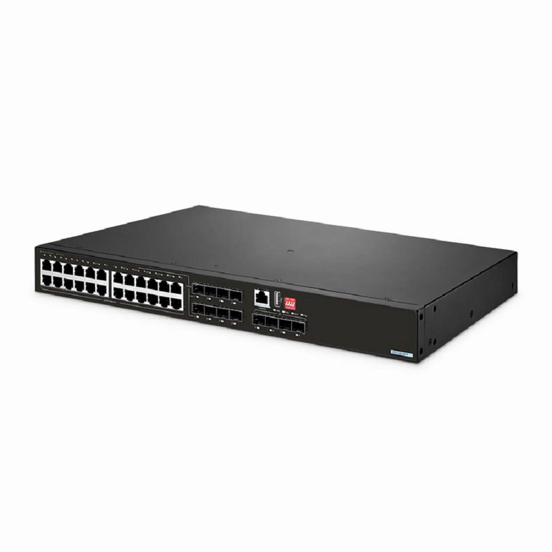 FyberOptix IES5120-28TF, 24-Port Gigabit Ethernet L2+ Managed Industrial Switch, 16 x 10/100/1000BASE-T, with 8 x 1Gb RJ45/SFP Combo and 4 x 1Gb SFP, -40 to 75Ã‚Â°C Operating Temperature