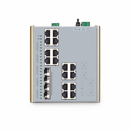 FyberOptix IES3100-16TM, 16-Port Gigabit Ethernet L2 Managed Industrial Switch, 16 x 10/100/1000BASE-T, with 4 x 1/2.5Gb SFP, -40 to 85Ã‚Â°C Operating Temperature