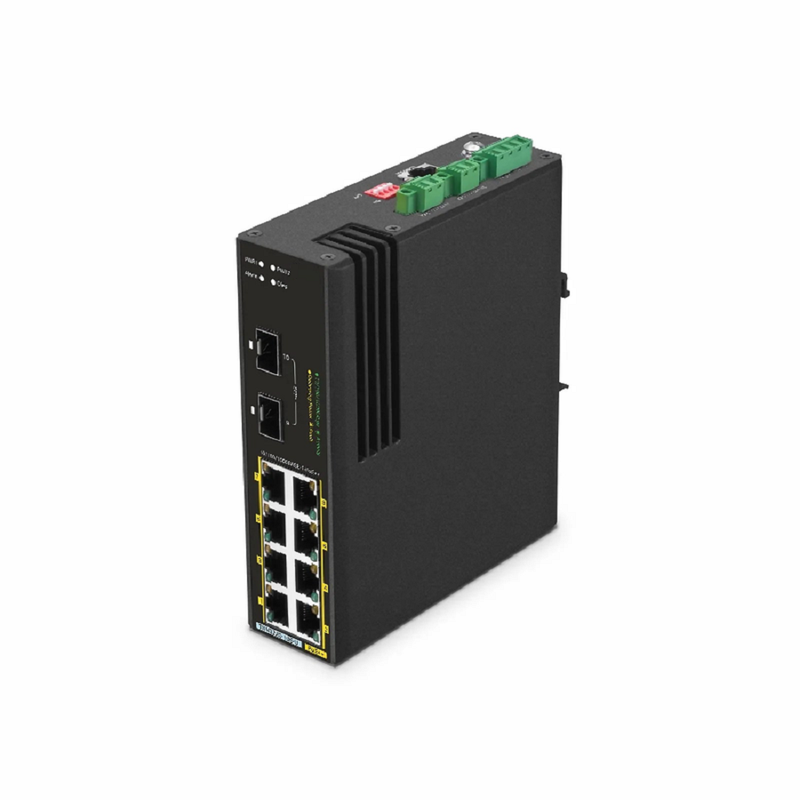 FyberOptix IES3220-8T4F-U, 8-Port Gigabit Ethernet L2+ Managed Industrial PoE++ Switch, 8 x PoE++ Ports@360W, with 4 x 1Gb SFP, -40 to 75Ã‚Â°C Operating Temperature