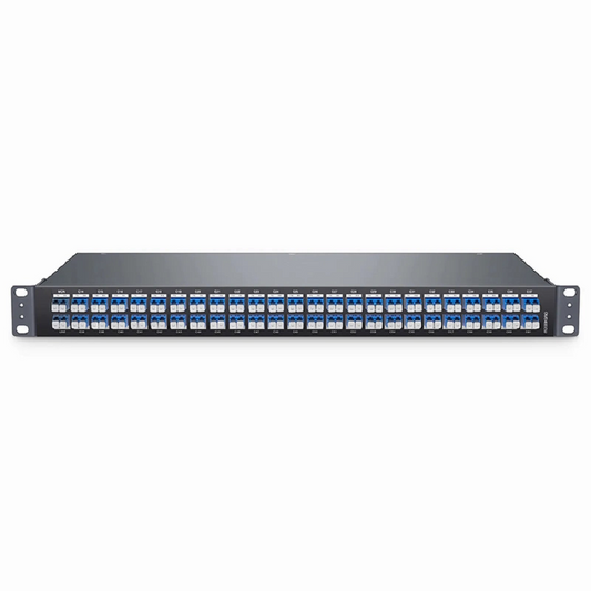 FyberOptix OMD48ECM, 48 Channels 100GHz C14-C61 Passive, Dual Fiber DWDM Mux and Demux with Monitor Port, LC/UPC, 1U Rack