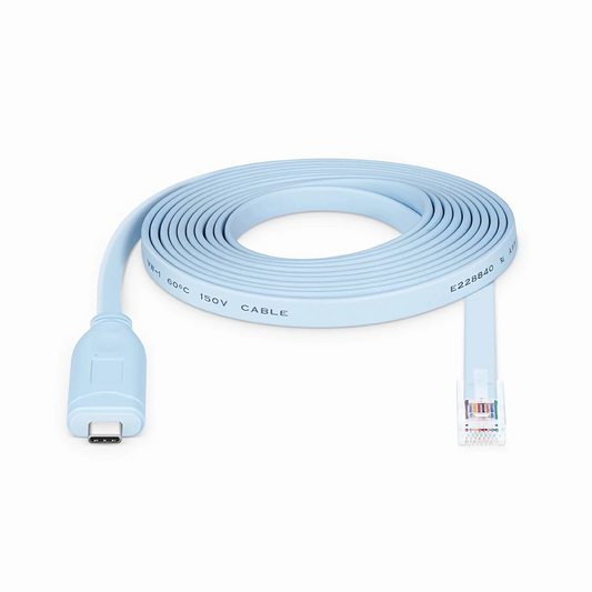 FyberOptix 7ft (2m) USB C (Male) to RJ45 (Male) Console Cable, Blue