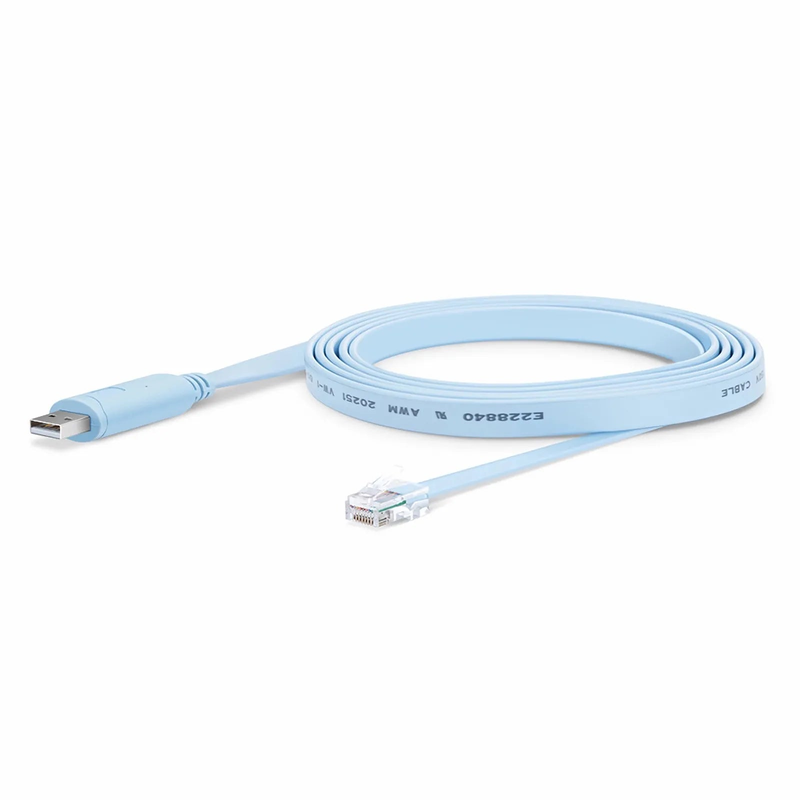 FyberOptix 7ft (2m) USB (Male) to RJ45 (Male) Console Cable, Blue