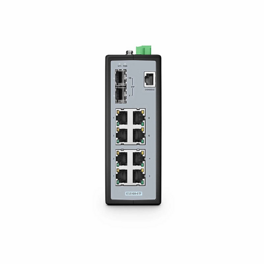 FyberOptix IES3100-8TF, 8-Port Gigabit Ethernet L2+ Managed Industrial Switch, 8 x 10/100/1000BASE-T, with 2 x 1/2.5Gb SFP, -40 to 75Ã‚Â°C Operating Temperature