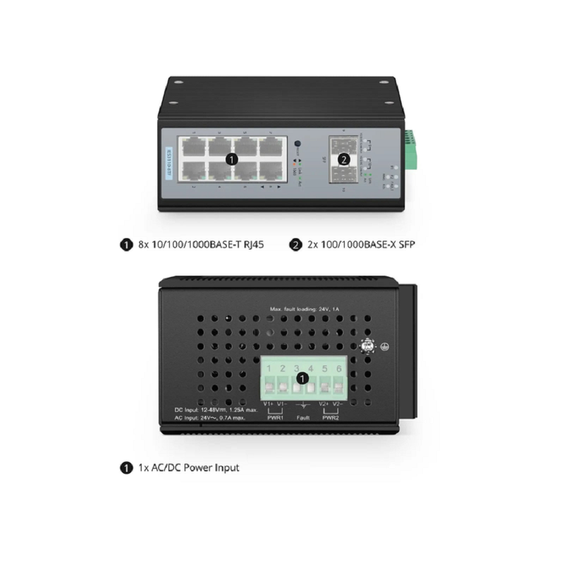 FyberOptix IES3110-16TF, 16-Port Gigabit Ethernet L2 Managed Industrial Switch, 16 x 10/100/1000BASE-T, with 2 x 1Gb SFP, -40 to 75Ã‚Â°C Operating Temperature