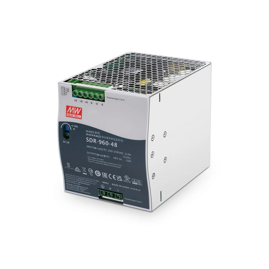 FyberOptix 960W 48VDC Slim DIN Rail High-Performance Industrial Power Supply with PFC Function