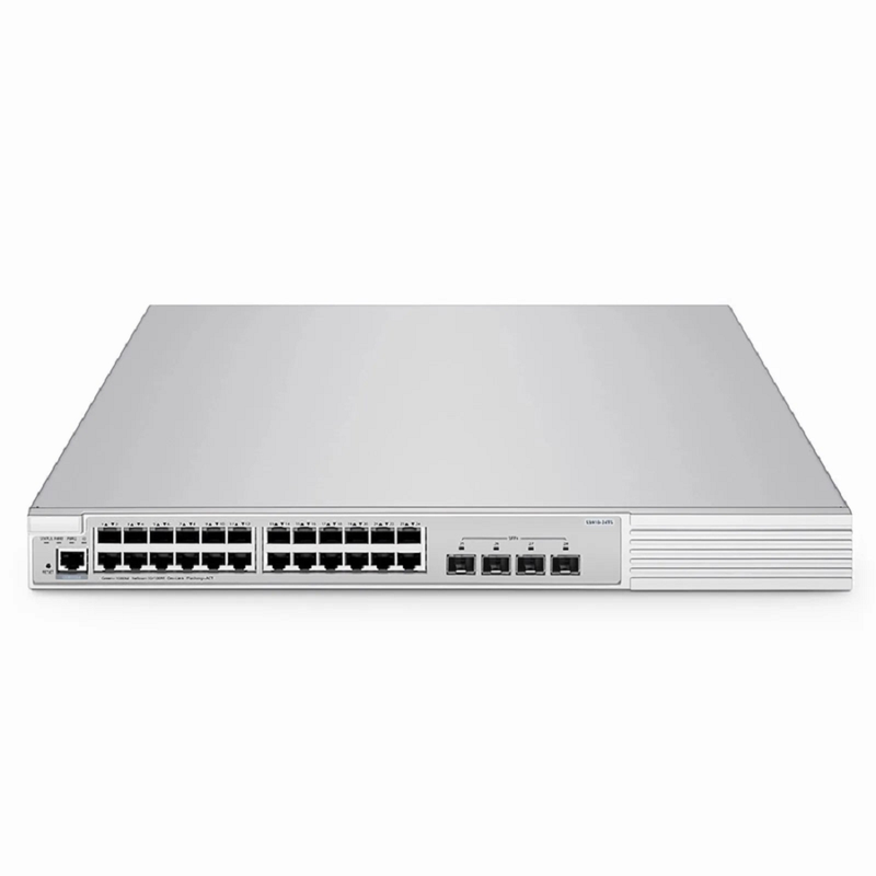 FyberOptix S3910-24TS, 24-Port Gigabit Ethernet L2+ Switch, 24 x Gigabit RJ45, with 4 x 10Gb SFP+ Uplinks, Stackable Switch, Broadcom Chip