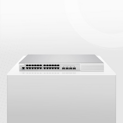 FyberOptix S3910-24TS, 24-Port Gigabit Ethernet L2+ Switch, 24 x Gigabit RJ45, with 4 x 10Gb SFP+ Uplinks, Stackable Switch, Broadcom Chip