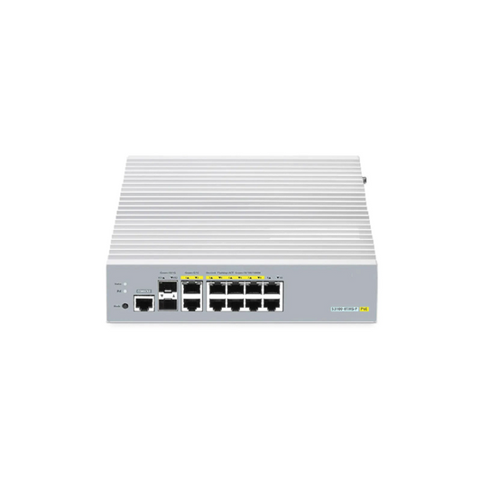 FyberOptix S3100-8TMS-P, 8-Port Gigabit Ethernet L2+ PoE+ Switch, 6 x PoE+ Ports, 2 x 5Gb PoE+ Ports@125W, 2 x 1Gb RJ45, with 2 x 10Gb SFP+ Uplinks, Broadcom Chip, Fanless