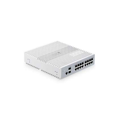 FyberOptix S3100-16TF, 16-Port Gigabit Ethernet L2+ Switch, 16 x 1Gb RJ45, with 2 x 1Gb SFP Uplinks, Broadcom Chip, Fanless