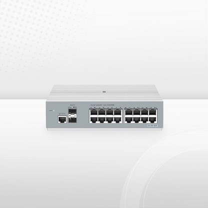 FyberOptix S3100-16TF-P, 16-Port Gigabit Ethernet L2+ PoE+ Switch, 8 x PoE+ Ports@125W, 8 x 1Gb RJ45, with 2 x 1Gb SFP Uplinks, Broadcom Chip, Fanless