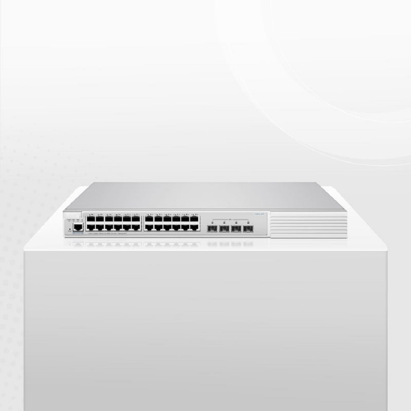 FyberOptix S3910-24TS, 24-Port Gigabit Ethernet L2+ Switch, 24 x Gigabit RJ45, with 4 x 10Gb SFP+ Uplinks, Stackable Switch, Broadcom Chip