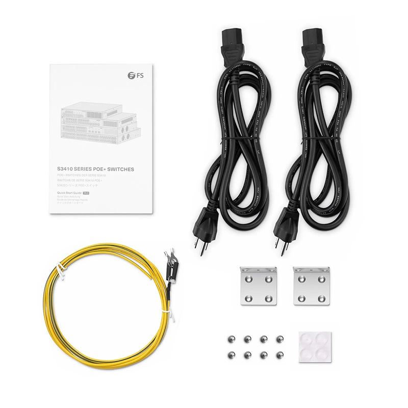 FyberOptix S3410-24TS-P, 24-Port Gigabit Ethernet L2+ PoE+ Switch, 24 x PoE+ Ports @740W, with 2 x 10Gb SFP+ Uplinks and 2 x Combo SFP Ports, Stackable Switch, Broadcom Chip