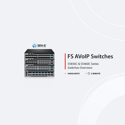 FyberOptix S5460C-14C, 18-Port Ethernet L3 Half-Width Switch, 14 x 100Gb QSFP28, with 4 x 25G SFP28, AV over IP, Support MLAG