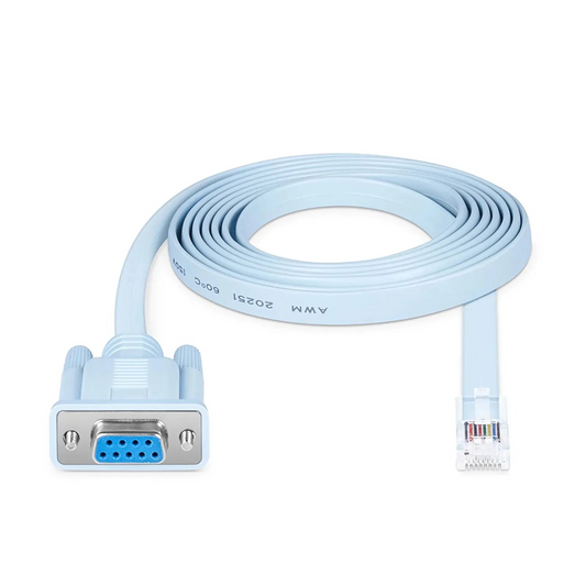 FyberOptix 7ft (2m) RJ45 (Male) to DB9 (Female) Console Cable, Blue