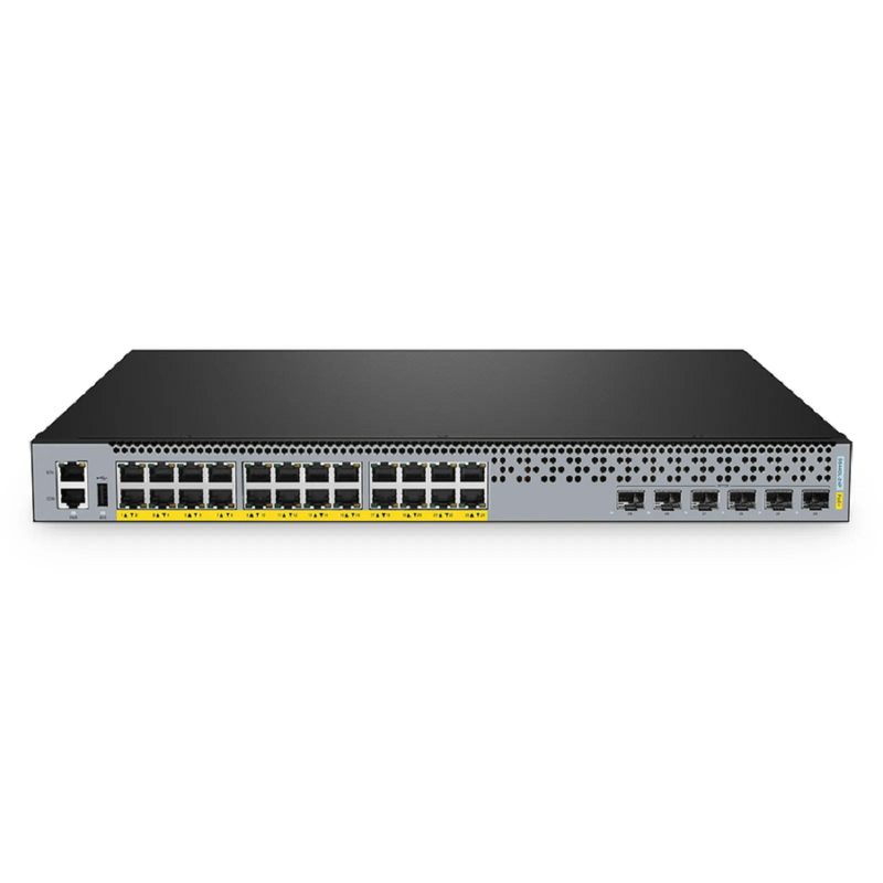 FyberOptix S5440L-24P, 24-Port Gigabit Ethernet L3 PoE+ Switch, 24 x PoE+ Ports @370W, with 6 x 25Gb SFP28 Uplinks, Support VXLAN & MLAG