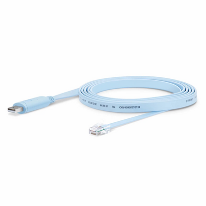 FyberOptix 7ft (2m) USB (Male) to RJ45 (Male) Console Cable, Blue