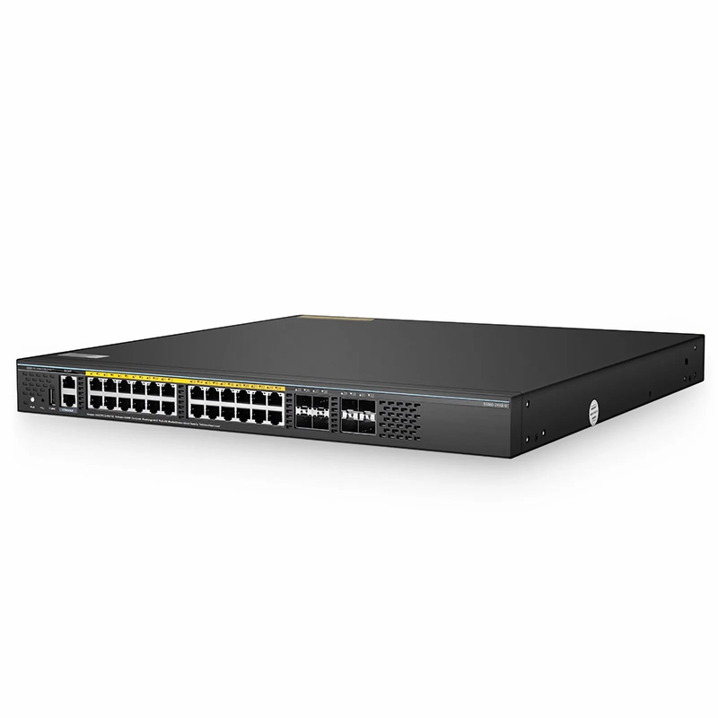 FyberOptix S5860-24XB-U, 24-Port Ethernet L3 PoE++ Switch, 24 x 10GBASE-T/Multi-Gigabit, 4 x 10Gb SFP+, with 4 x 25Gb SFP28 Uplinks, Support Stacking, Broadcom Chip