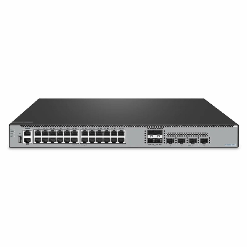 FyberOptix S5860-24XMG, 24-Port Ethernet L3 Switch, 24 x 10GBASE-T/Multi-Gigabit Ports, 4 x 10Gb SFP+, with 4 x 25Gb SFP28 Uplinks, Support Stacking, Broadcom Chip
