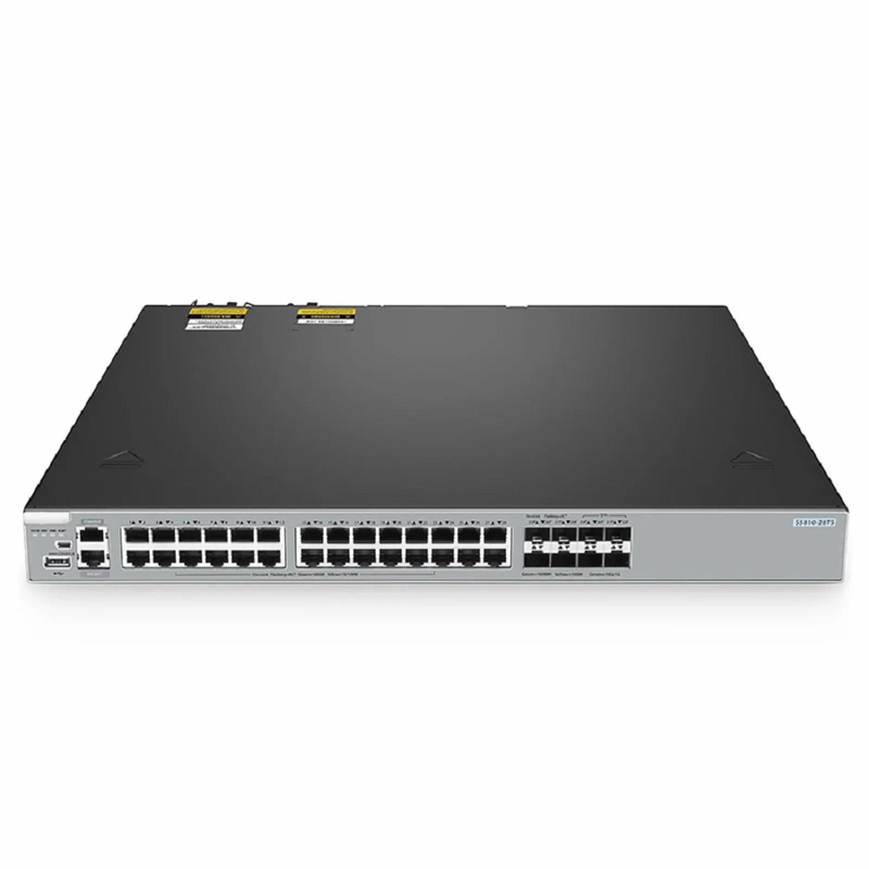 FyberOptix S5810-28TS, 28-Port Gigabit Ethernet L3 Switch, 24 x Gigabit RJ45, 4 x RJ45/SFP Combo Ports, with 4 x 10Gb SFP+ Uplinks, Stackable Switch, Broadcom Chip