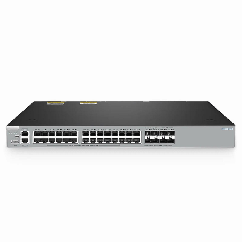 FyberOptix S5810-28TS, 28-Port Gigabit Ethernet L3 Switch, 24 x Gigabit RJ45, 4 x RJ45/SFP Combo Ports, with 4 x 10Gb SFP+ Uplinks, Stackable Switch, Broadcom Chip