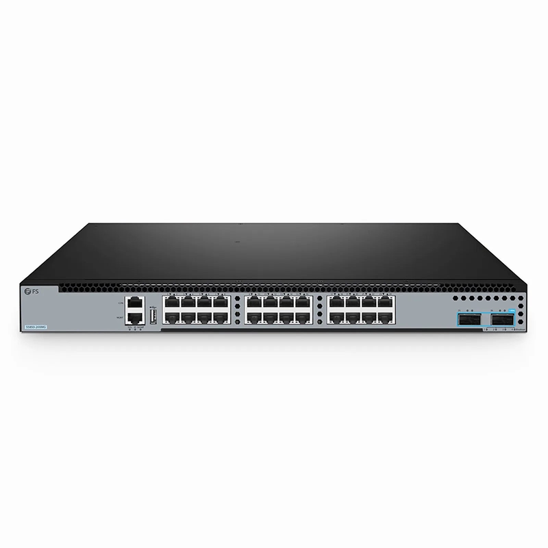 FyberOptix S5850-24XMG, 24-Port Ethernet L3 Switch, 24 x 10GBASE-T/Multi-Gigabit, with 2 x 100Gb QSFP28, Support MPLS&MLAG