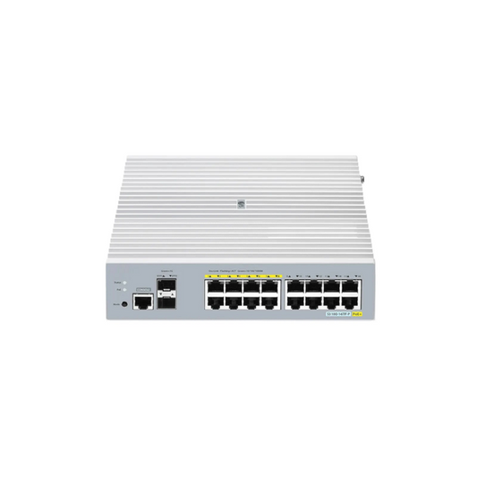 FyberOptix S3100-16TMS-P, 16-Port Gigabit Ethernet L2+ PoE+ Switch, 6 x PoE+ Ports, 2 x 5Gb PoE+ Ports@125W, 10 x 1Gb RJ45, with 2 x 10Gb SFP+ Uplinks, Broadcom Chip, Fanless