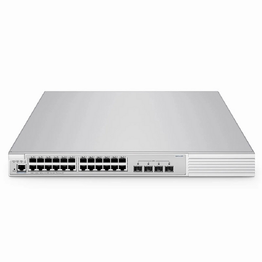 FyberOptix S3910-24TS, 24-Port Gigabit Ethernet L2+ Switch, 24 x Gigabit RJ45, with 4 x 10Gb SFP+ Uplinks, Stackable Switch, Broadcom Chip