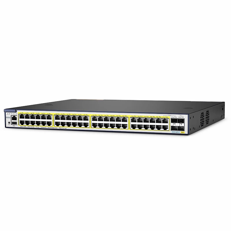 FyberOptix S3410-48TS-P, 48-Port Gigabit Ethernet L2+ PoE+ Switch, 48 x PoE+ Ports @740W, with 2 x 10Gb SFP+ Uplinks and 2 x Combo SFP Ports, Stackable Switch, Broadcom Chip