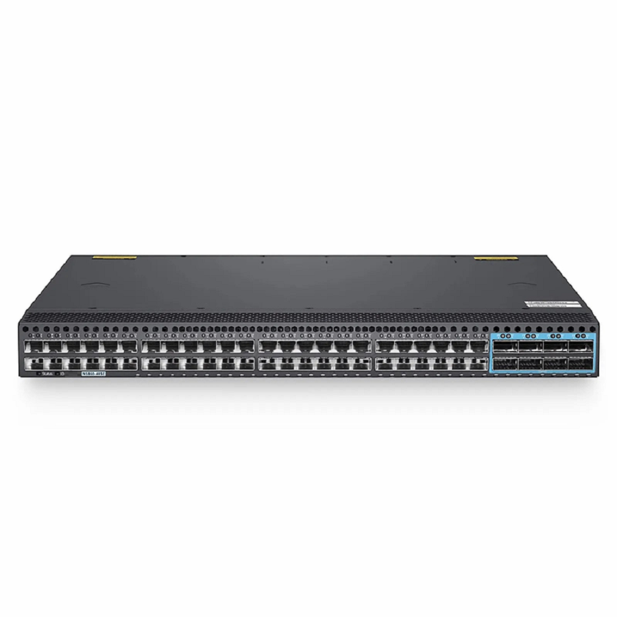 FyberOptix N5860-48SC, 48-Port Ethernet L3 Data Center Switch, 48 x 10Gb SFP+, with 8 x 100Gb QSFP28, Support MLAG/Stacking, Broadcom Chip, Dual AC PSUs, Front-to-Back Airflow