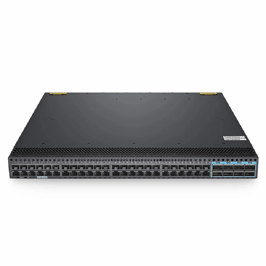 FyberOptix N5860-48SC, 48-Port Ethernet L3 Data Center Switch, 48 x 10Gb SFP+, with 8 x 100Gb QSFP28, Support MLAG/Stacking, Broadcom Chip, Dual AC PSUs, Front-to-Back Airflow