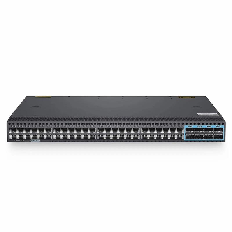 FyberOptix N5860-48SC, 48-Port Ethernet L3 Data Center Switch, 48 x 10Gb SFP+, with 8 x 100Gb QSFP28, Support MLAG/Stacking, Broadcom Chip, Dual AC PSUs, Front-to-Back Airflow