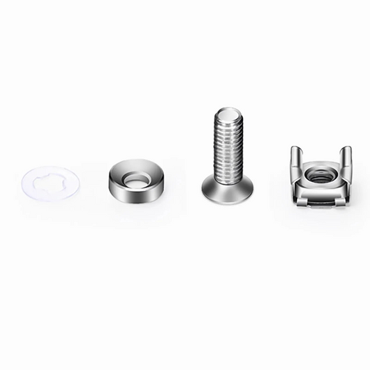 FyberOptix M6Ã—20mm Screw and Nut, Nickel-plated, Silver, 50pcs/Pack