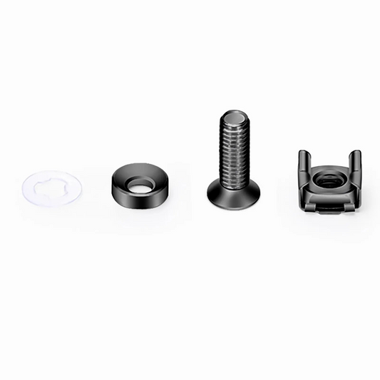 FyberOptix M6Ã—20mm Screw and Nut, Zinc-plated, Black, 50pcs/Pack