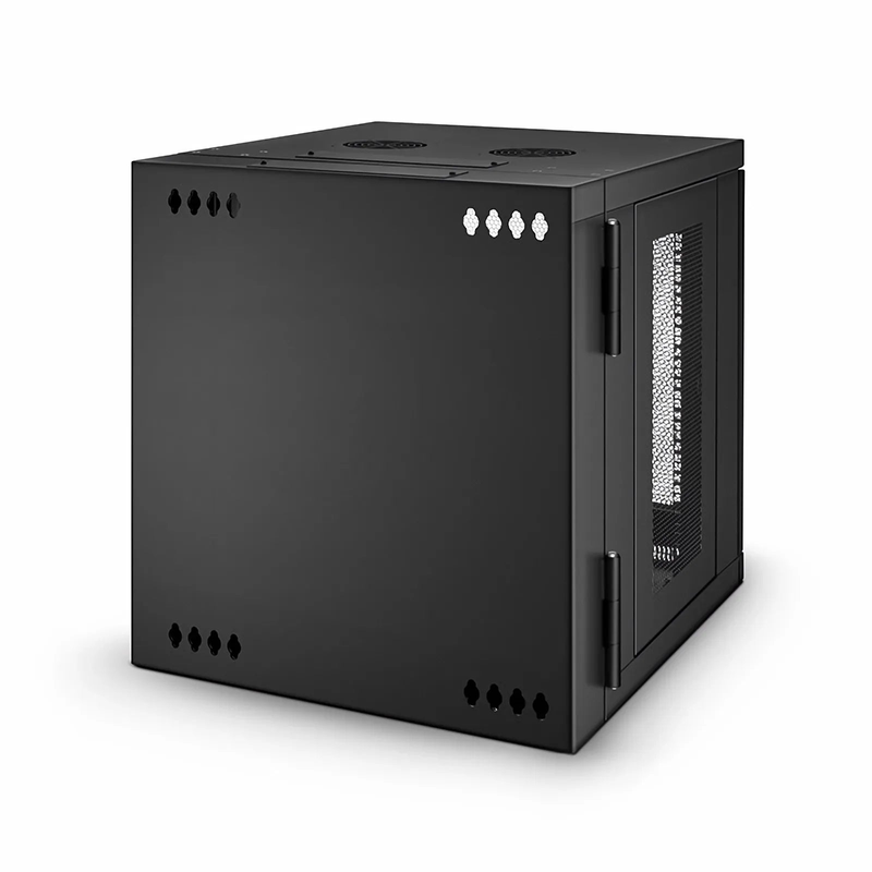 FyberOptix 12U GV600-Series 19" 4-Rails Wall Mount Cabinet with Vented Front Door, Hinged Back