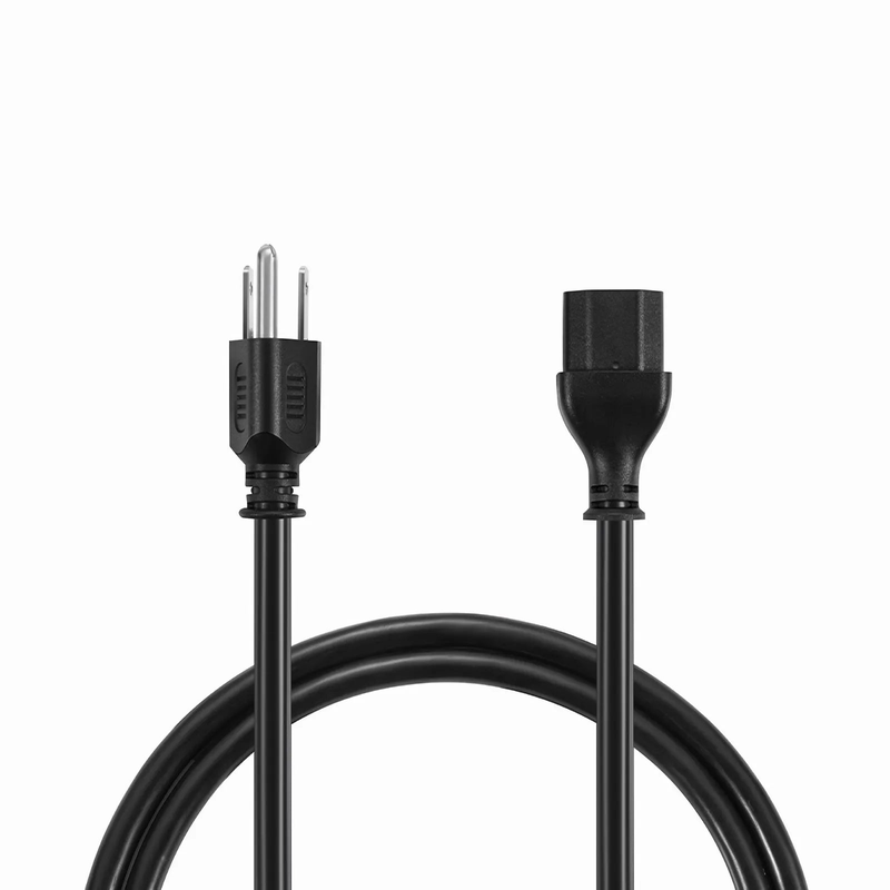 FyberOptix 1ft (0.3m) NEMA 5-15P to IEC60320 C13 16AWG 125V/10A Power Cord, Black