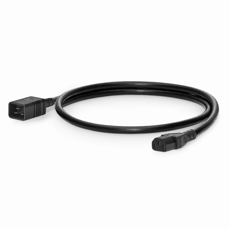 FyberOptix 3ft (0.9m) IEC60320 C20 to IEC60320 C13 14AWG 250V/10A Power Cord, Black