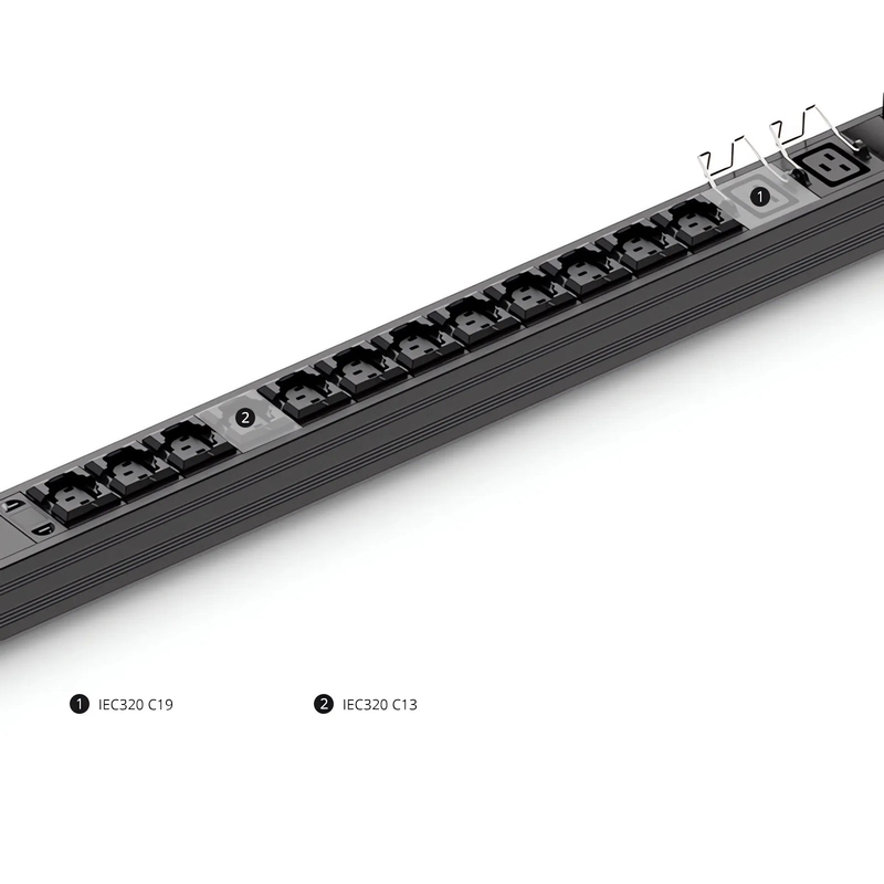 FyberOptix 21.06kW 3-Phase 32A/380V Basic Rack PDU, 36 x C13 & 6 x C19 Outlets, IEC309 32A 3P + N + E Plug, 3ft Cord, 0U Vertical