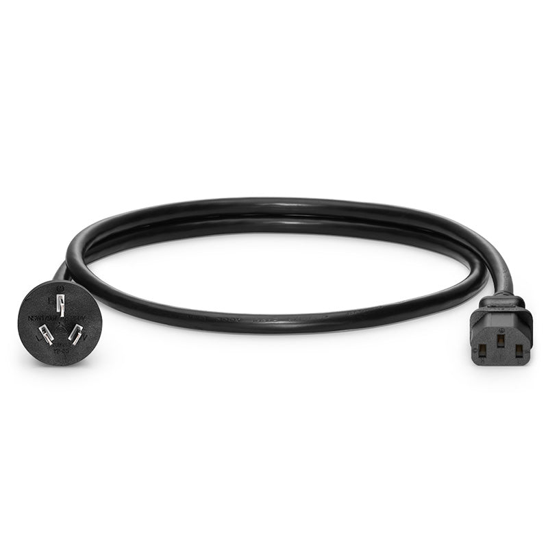 FyberOptix 4ft (1.2m) AS/NZS 3112 Australia to IEC60320 C13 3 x 1.0mmÂ² 250V/10A Power Cord, Black