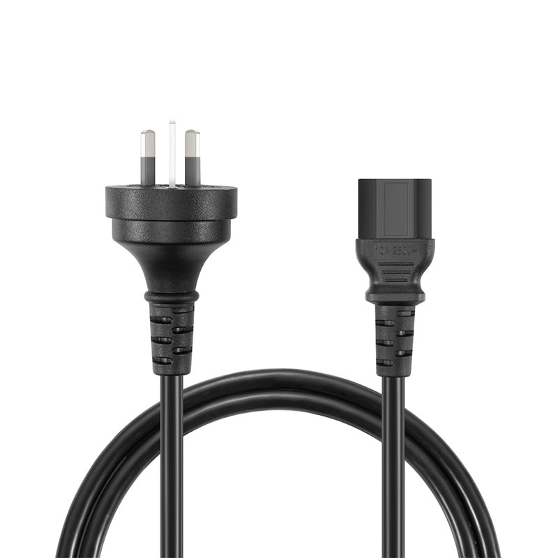 FyberOptix 4ft (1.2m) AS/NZS 3112 Australia to IEC60320 C13 3 x 1.0mmÂ² 250V/10A Power Cord, Black