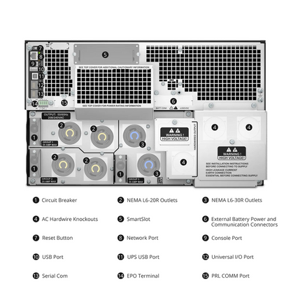 FyberOptix APC Smart-UPS On-line, 8kVA/8kW, 208V, 4 x L6-20R & 2 x L6-30R NEMA Outlets, Network Card & SmartSlot, 4 Replaceable Battery Modules Included, Rack 6U/Tower Convertible